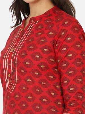 Red Printed Kurta 11