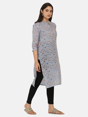 Blue Printed Kurta 5