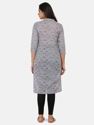 Blue Printed Kurta 6