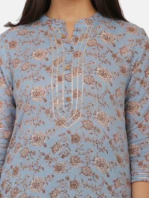 Blue Printed Kurta 7