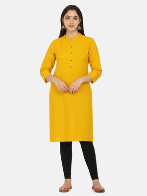 Mustard Solid Kurta 5