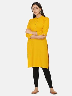 Mustard Solid Kurta 6