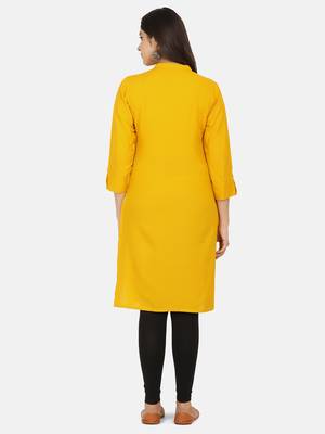 Mustard Solid Kurta 9