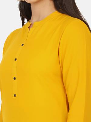 Mustard Solid Kurta 11