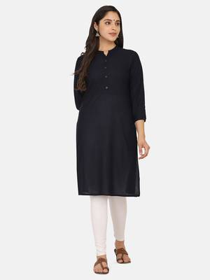 Black Solid Kurta 5