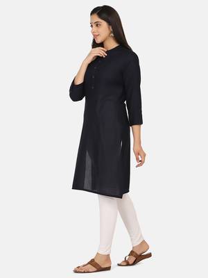 Black Solid Kurta 6