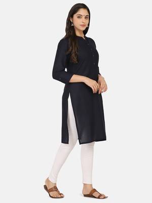 Black Solid Kurta 7