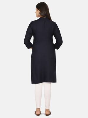 Black Solid Kurta 8