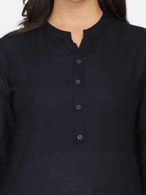 Black Solid Kurta 9
