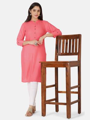 Peach Solid Kurta 6