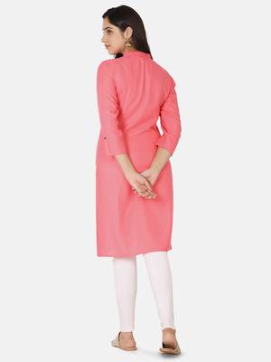 Peach Solid Kurta 9