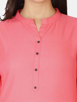 Peach Solid Kurta 10