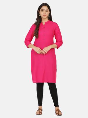Pink Solid Kurta 4