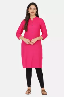 Pink Solid Kurta