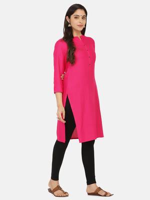 Pink Solid Kurta 5