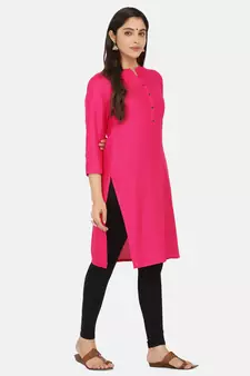 Pink Solid Kurta