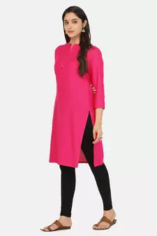 Pink Solid Kurta