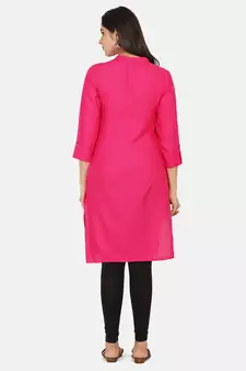 Pink Solid Kurta