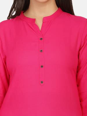 Pink Solid Kurta 8