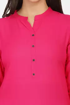 Pink Solid Kurta