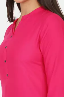 Pink Solid Kurta