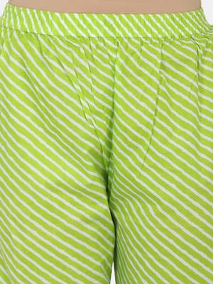 Green Printed Kurta And Bottom 5