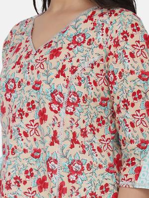 Blue Printed Kurta And Bottom 8