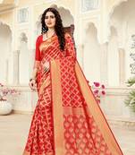 red RICH art silk saree AND HEAVY RICH PALLU WITH BLOUSE