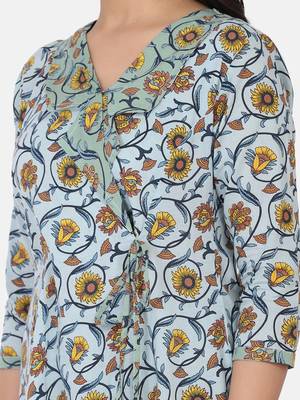 Blue Printed Kurta And Bottom 11