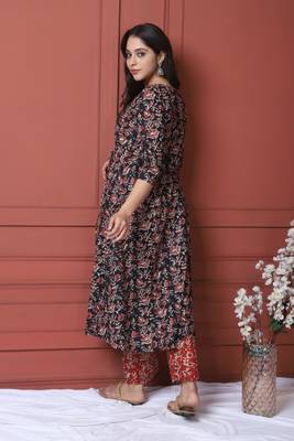 Black Printed Kurta And Bottom 2