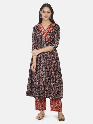 Black Printed Kurta And Bottom 3