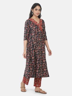 Black Printed Kurta And Bottom 5