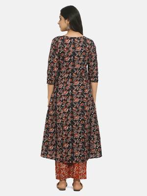 Black Printed Kurta And Bottom 6