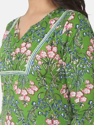 Green Printed Kurta And Bottom 9