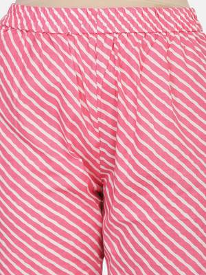 Pink Printed Kurta And Bottom 10