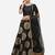 Black & Gold-Toned Semi-Stitched Jacquard Banarasi Silk Lehenga Choli