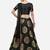 Black & Gold-Toned Semi-Stitched Jacquard Banarasi Silk Lehenga Choli