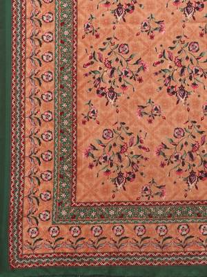 Green printed silk unstitched lehenga 3