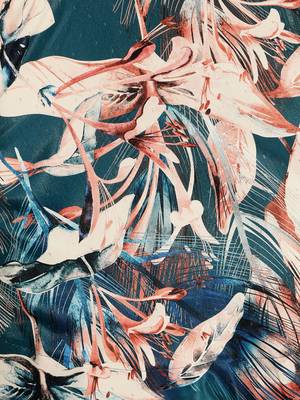 Blue printed silk unstitched lehenga 4