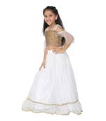 Gold woven faux net girls-top-bottom