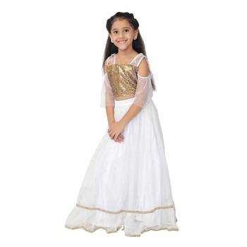 Gold woven faux net girls-top-bottom 3