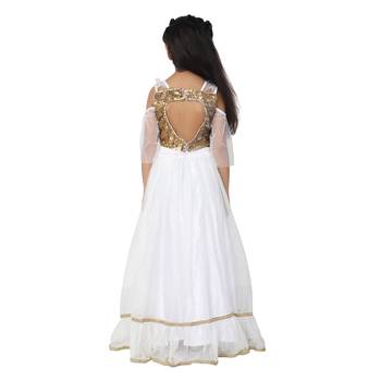 Gold woven faux net girls-top-bottom 4