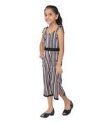 Pink printed faux chiffon girls-top-bottom