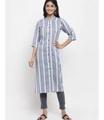 Grey printed rayon ethnic-kurtis