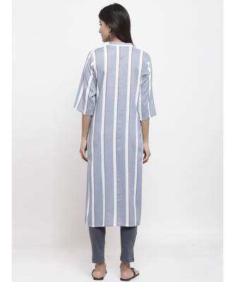 Grey printed rayon ethnic-kurtis 3