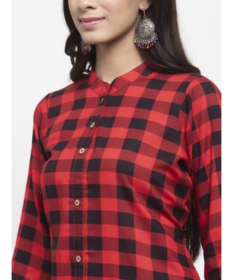 Red printed cotton ethnic-kurtis 4