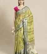 multicolor silk woven saree with blouse