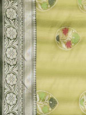 multicolor silk woven saree with blouse 3