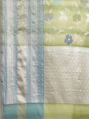 multicolor silk woven saree with blouse 4