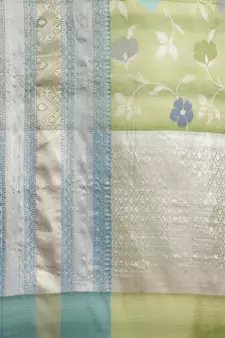 multicolor silk woven saree with blouse